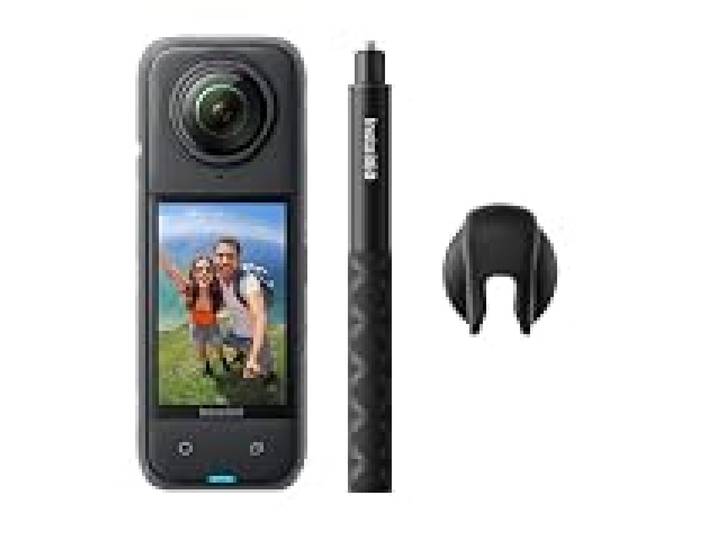 Insta360 X4 Pack Luxe - Caméra d'action 360° 8K étanche, vidéo Grand Angle 4K, Effet de Perche à Selfie Invisible, 135 Min d'autonomie, édition IA, stabilisation, Carte microSD Non Incluse