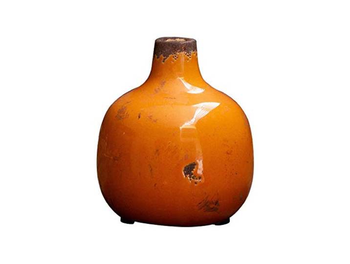 Vase en Céramique Orange à Émail Réactif 10x9cm
