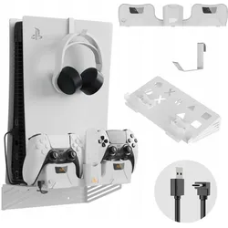 JYS Uchwyt Ścienny + Ładowarka do Padów 2w1 do Sony PlayStation PS 5 / PS5 (PS5181) (PS5), Schwarz