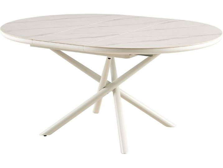 SalesFever Esstisch Stuttgart Esstisch für stilvolles Speisen, rund, Keramik, ausziehbar auf 120 - 160 cm
