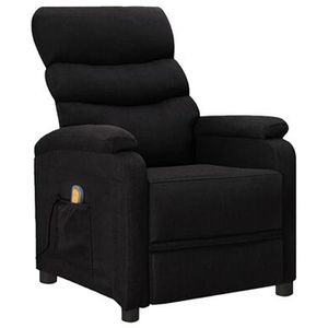 vidaXL Relaxsessel 321228, schwarz, elektrische Massage- & Liegefunktion, Stoffbezug