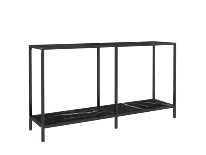 Heofavd Konsolentisch Schwarz 140x35x75,5 cm aus Hartglas & Metall