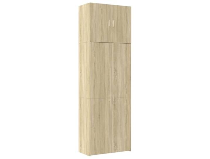 HKTMGDNG Highboard Sonoma-Eiche 80x42,5x249 cm Schrank Holzwerkstoff Mehrzweckschrank mit Türen für Wohnzimmer oder Flur, schafft strukturierte Ordnung bei 90 kg Belastbarkeit.