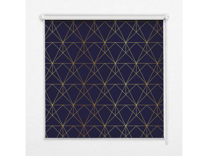 Tulup Innenrollo - Fensterrollo - Rollo - 150x180 cm - Gelbe Linien, die zu Dreiecken verbunden sind, Kunststoff, Rechteckig, 150x180x0.5 cm, Heimtextilien, Vorhänge, Rollos
