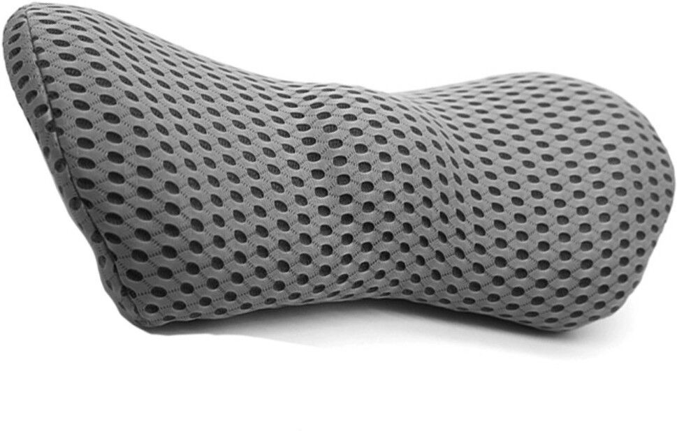 INF Memory-Foam Lendenkissen – Yuanbao ergonomische Form, atmungsaktive Mesh-Hülle, abnehmbar und waschbar, Mehrfarbig, Dunkelgrau