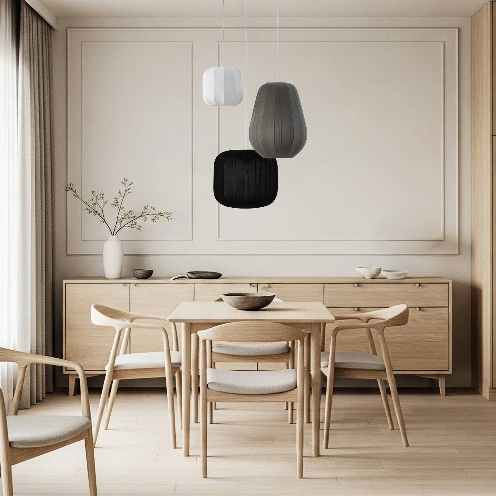 Pendant Light Helin Lindby, dimmable, Multicolour, Living / Dining Room, Textile / fabric / silk, Scandinavian, Ceiling Light