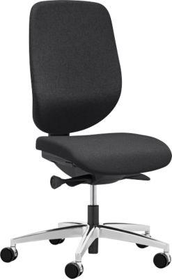 Giroflex Bürostuhl 353, ohne Armlehnen, Auto-Synchronmechanik, Muldensitz, schwarz/alusilber