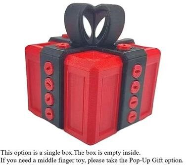 Inspire Curations Middle Finger Surprise Gift Box Funny Prank Desk Toy red