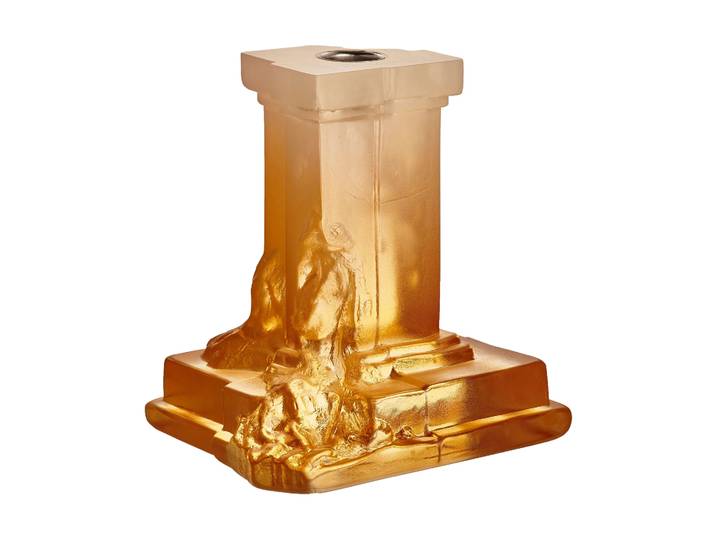 Kosta Boda Rocky Baroque Kerzenhalter 150mm Bernsteinfarbener Dunst
