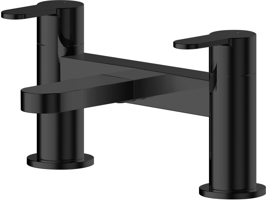 Nuie Arvan 2 Handle Freestanding Tub Matt Black 110cm