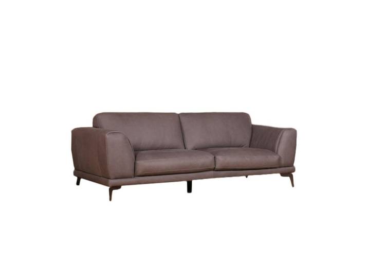 Kawola Ledersofa Deside Grau Leder, Metall, Echtholz, Füllung: Kaltschaum, 225x82x100 cm, Wohnzimmer, Sofas & Couches, Sofas