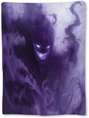 Uplift Picks Halloween Fleece Throw Blanket Black Bat Pumpkin Ghost Skull Design 06 150x200cm