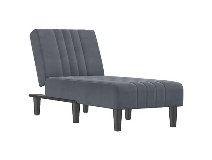 Chaiselongue Ausklappbar Dunkelgrau Gepolstert mit Samt mit Hochschaum Sperrholzrahmen, 3 Positionen, bis 110 kg, elegantes Design, modernes Accessoire, weicher Samt