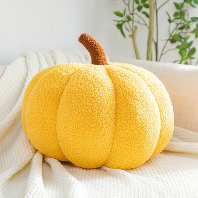 On Spot Shop Decorative Cushion Plush Nordic Ins Sofa Backrest, Cute Orange Pumpkin Pillow For Living Room & Home Decoration yellow 20cm
