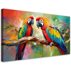 WANDBILD papageien vögel tiere bunt