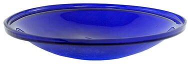 Achla Designs Reflective Crackle Glass Birdbath Bowl, 14 Inch Diameter, Cobalt Blue