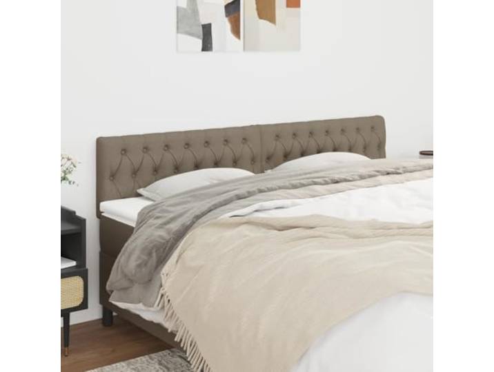 RJPLMFV Kopfteil aus Stoff, Taupe, 200 cm, verstellbar Stabile Holzbeine, Lendenwirbelstütze, zum Lesen und Fernsehen, Montageanleitung im Lieferumfang enthalten