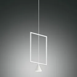 Sirio Filigrane rechteckige LED Pendelleuchte in Weiss von Fabas Luce