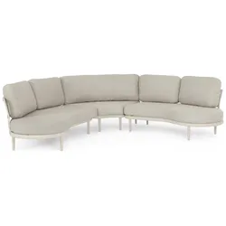 Gartenecksofa Helios - Aluminium, Seilgeflecht, Olefin-Stoff, Pelikan