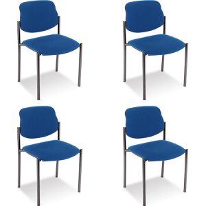 Nowy-Styl Besucherstuhl Styl black, stapelbar, Vierfußstuhl, Stoff, blau, 4 Stück