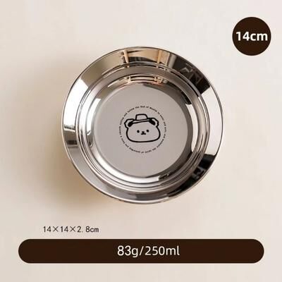 Inspired Living Stainless Steel Mini Round Plates Portion Control, Unbreakable & Dishwasher Safe bear 5.51 Inches