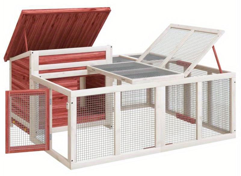 Kaninchenstall aus imprägniertem Kiefernholz - Geräumiger Stall und Gehege für Nagetiere und andere Tiere für den Außenbereich