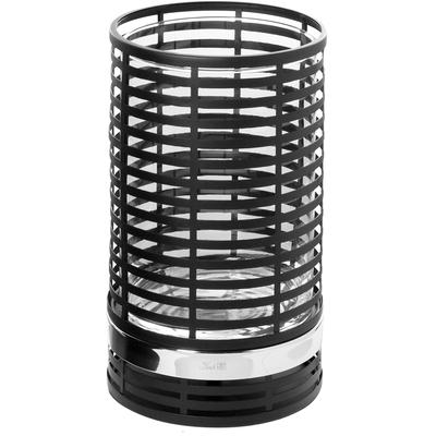 Windlicht FINK "MATERA", silber (schwarz, silberfarben), H:37cm Ø:22,5cm, Eisen, Glas, Kerzenhalter, Windlicht, Windlichtsäule aus Eisen, mit Glaszylinder, Höhe ca. 37 cm