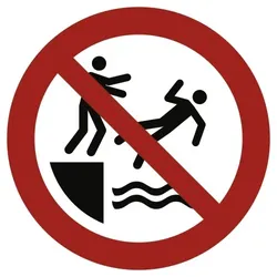 Aufkleber Nicht in das Wasser stoßen ISO 20712-1, Folie, Ø 200 mm