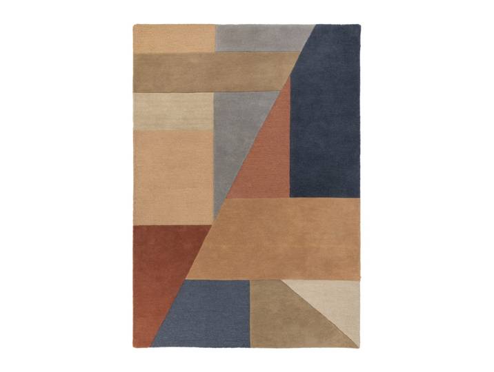 Tapis géométrique design en laine multicolore 200x290