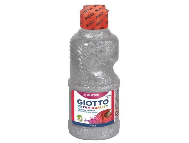 Giotto - Plakkaatverf - Glitter zilver - 250ml