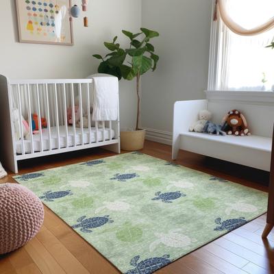 Addison Rugs Premium Washable Super Soft Coastal Turtles Mayfield Rug