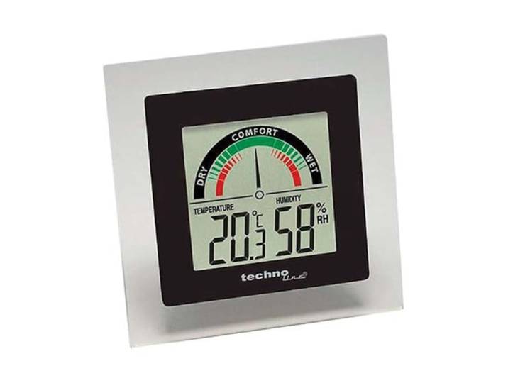 techno line WS9415 Bürothermometer mit Temperaturanzeige und Luftfeuchteanzeige, Raumkomfort (Luftqualität), digitales Thermometer, kleine Temperaturstation