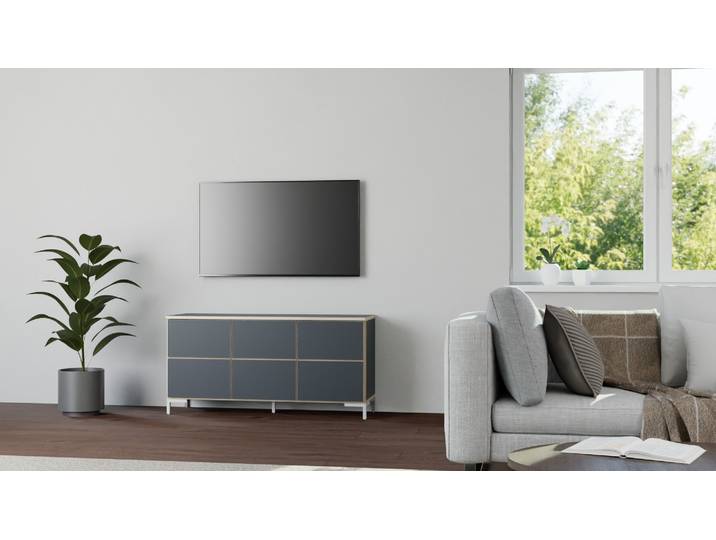 Schubladenkommode nach Maß Premium Dekore Schwarz Multiplex Kante