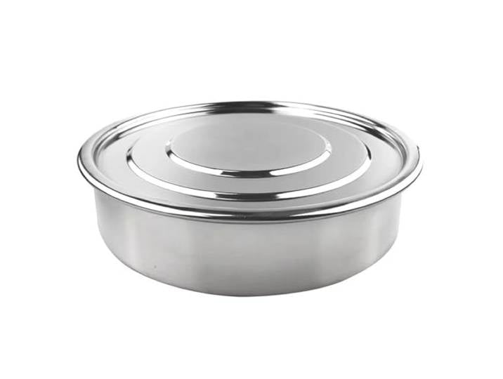 1 Stück Premium 35 cm rundes Sieb aus 304 Edelstahl – vielseitiges Lebensmittelsieb for Backen, Kochen und Gartenarbeiten(Bottom and Lid)
