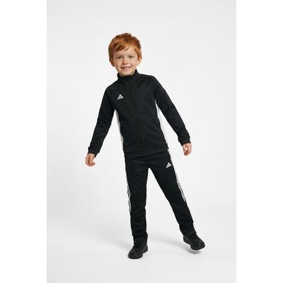 Trainingsanzug ADIDAS PERFORMANCE "TIRO 26 ESSENTIALS KIDS", Kinder, Gr. 152, schwarz (schwarz, schwarz, weiß), Obermaterial: 100% Polyester, Sportanzüge Trainingsanzug
