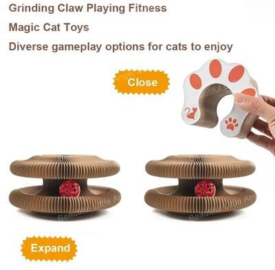 Uplift Picks Round Magic Organ Cat Scratching Board With Ball Track For Claw Grinding Play 2 Pcs