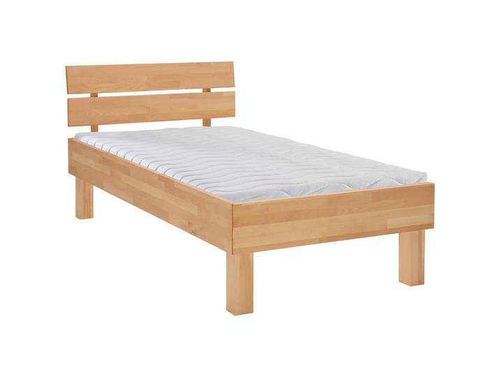 Carryhome Bett, Buche, Holz, Buche, massiv, 90x200 cm, in verschiedenen Größen erhältlich, Schlafzimmer, Betten, Einzelbetten