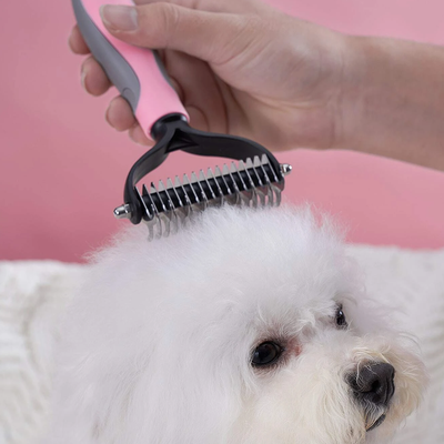 PetsAreLife Dematting Comb For Dogs Pink
