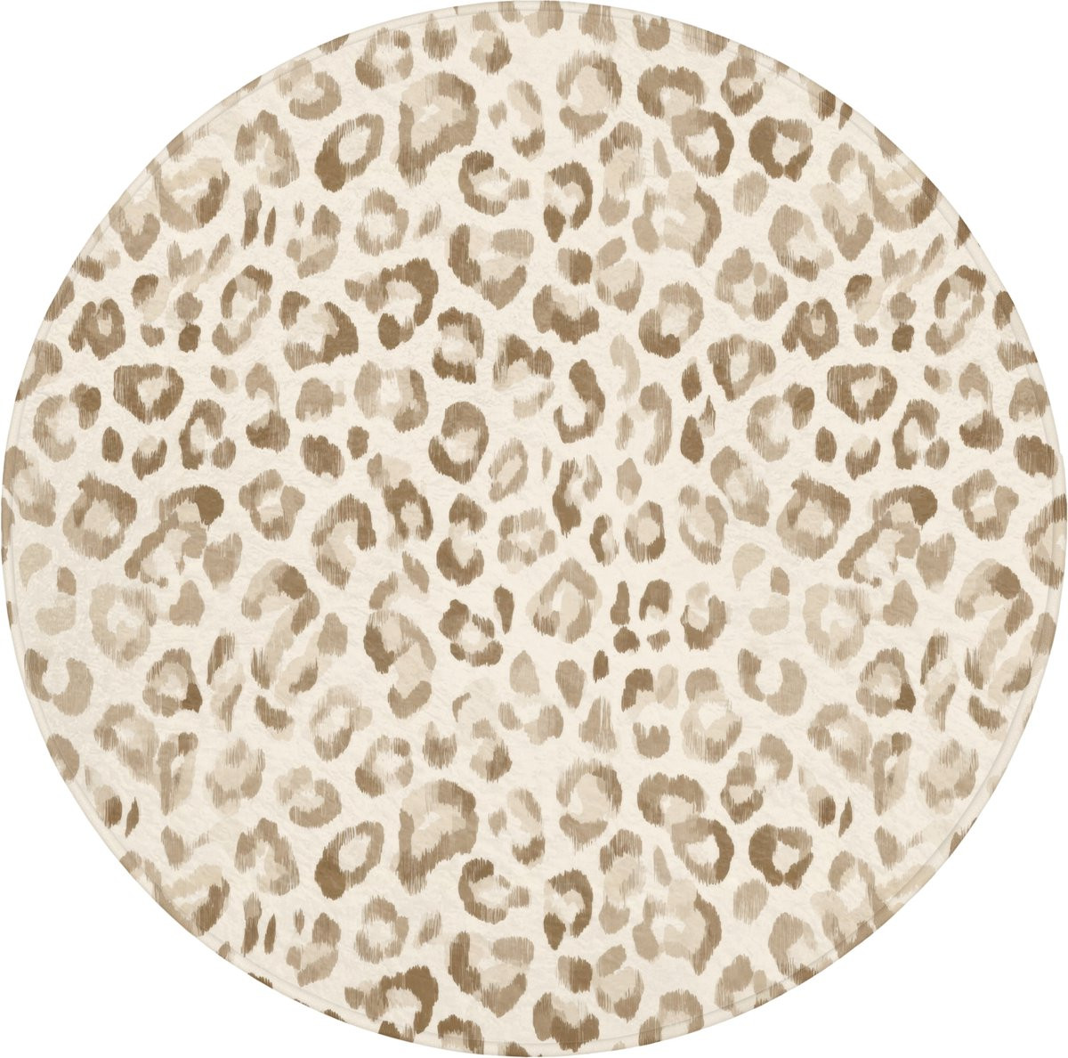 OnlyWow WC mat rond 70x70 cm - Luipaard - Beige - Antislip toiletmat