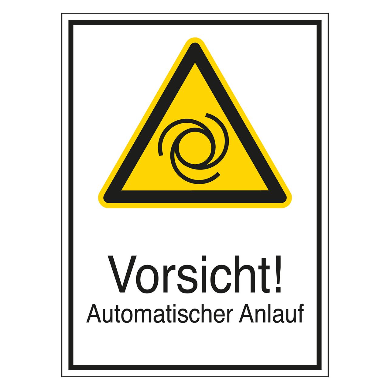 Brady STD-735-131X185-B7541, Warnschilder - Vorsicht! Automatischer Anlauf (801257)