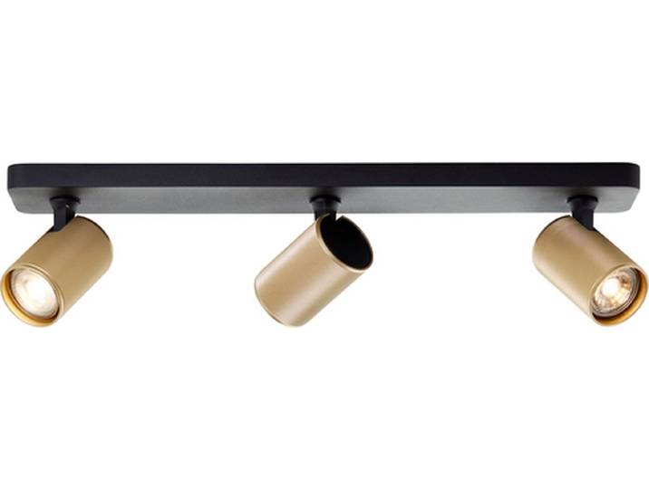 Brilliant Marty - Plafondspot - GU10 3x5W 3000K - Zwart/Goudkleurig