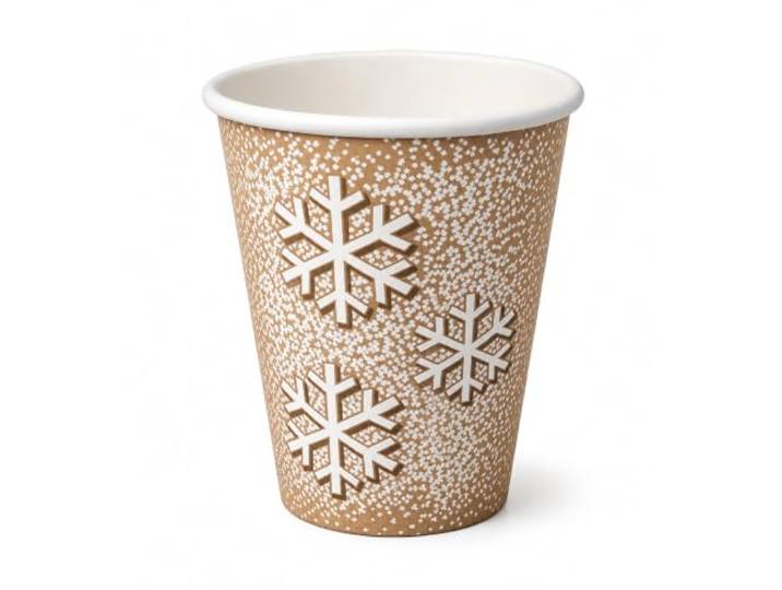 PGV Pappbecher Trinkbecher Weihnachten Schneeflocke 200 ml (1000 Stück)