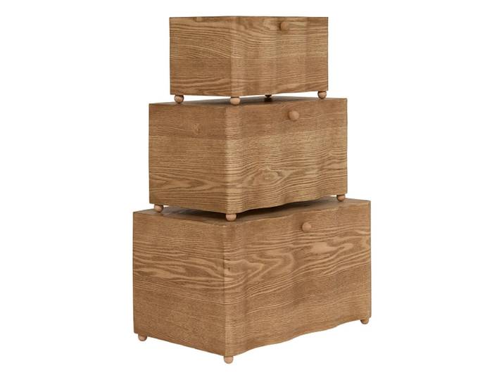 3er-Set Truhen rotbraun 35.2x54x33cm
