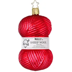 INGE-Glas Manufaktur Christbaumschmuck Strickgarn 11cm Glas Weihnachtskugeln Wolle Weihnachtsbaumdeko