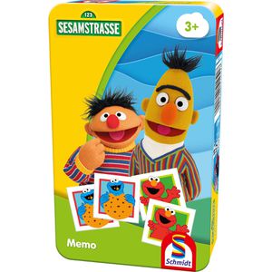 Schmidt-Spiele Kartenspiel 51451 Sesamstrasse Memo, ab 3 Jahre, Metalldose, 2-4 Spieler