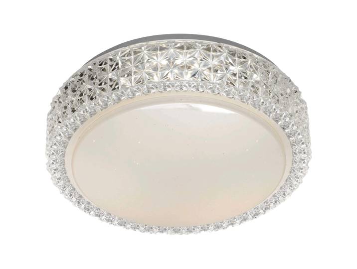 Deckenlampe Crown klar Metall/Acrylglas 2050 lm B 28 cm - LED - Lichtfarbe: Warmweiss - Deckenlampe- LED Energiesparlampe