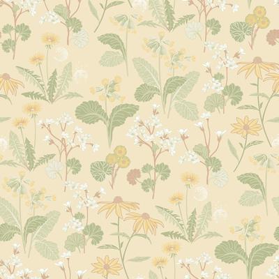 A-Street Prints Magdalena Light Yellow Dandelion Wallpaper