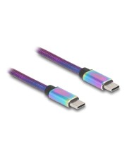 Delock USB 2.0 Kabel Type-C Stecker zu mit Metallmantel irisierend PD 3.0 60 W 2 m (81116)