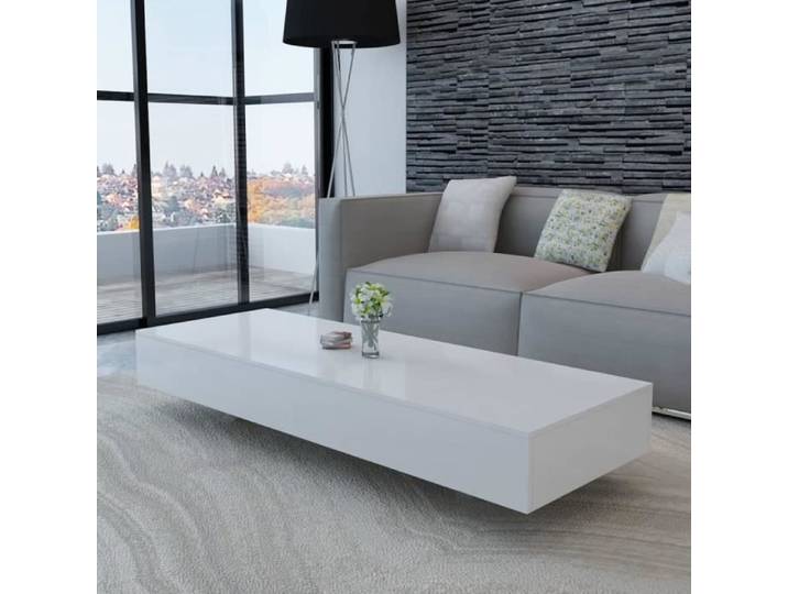 Promo Table de Salon LMT - Table basse Haute brillance Blanc 18 8Kg