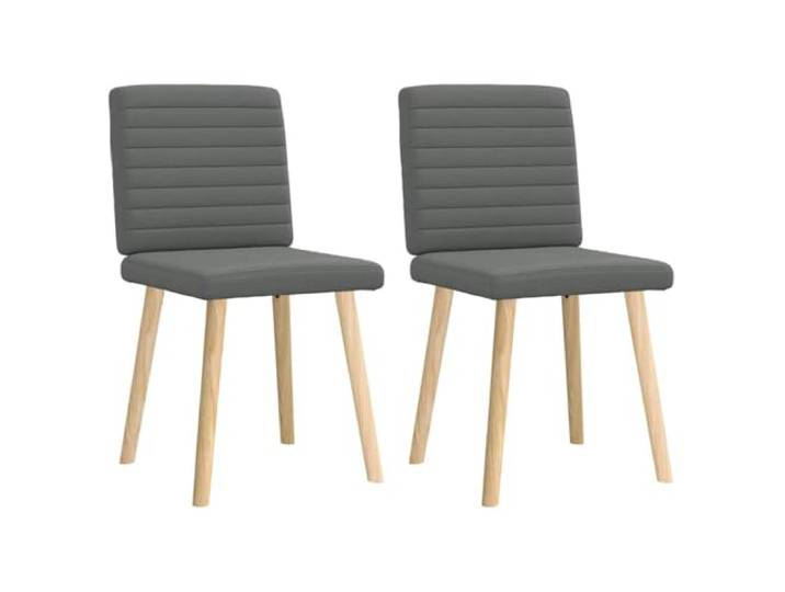KUTYWEXFM Esszimmerstühle 2er Set Gepolstert Dunkelgrau Stoff Bequeme Polsterstühle mit soliden Gummibaumholz-Beinen für Wohnzimmer und Küche, belastbar bis 110 kg pro Sitz.